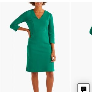 Boden Brontë Ottoman Elegant Green V-Neck Dress. Size 6.